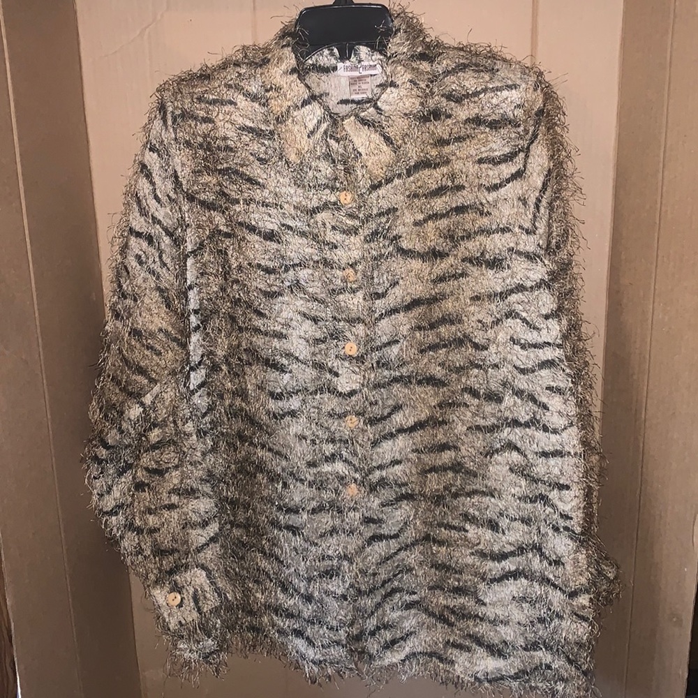 Fashion 2 Fashion XL Animal Print Tunic Top EUC